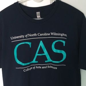 UNCW (SEAHAWKS) Dark Blue CAS Short Sleeve T-shirt - Size Large EUC